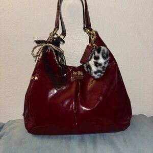 Vintage Coach Burgundy Red patent leather Hobo Bag